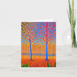 Tarjeta Impresionante bosque de bosques de arte moderno