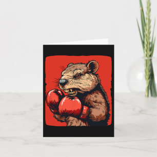 Tarjeta Impresionante Boxeador De Boxeo Con Guantes Para L