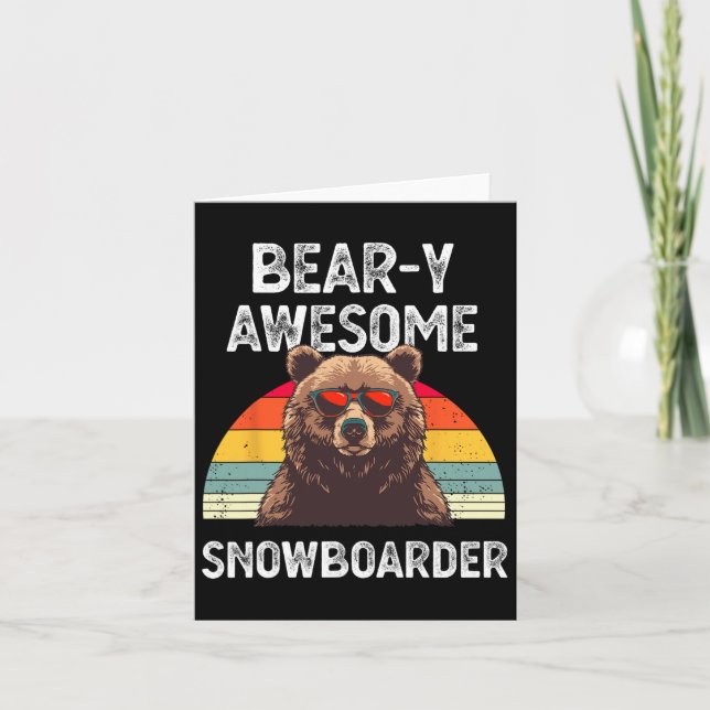 Tarjeta Impresionante Chiste Snowboarder Sn (Anverso)