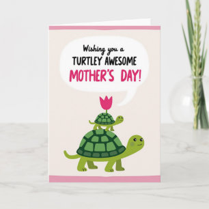 Tarjeta impresionante del día de la madre tortuga