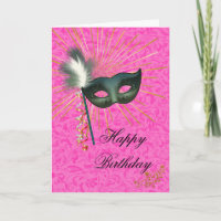 Impresionante Mascarada Rosa Caliente Feliz cumple