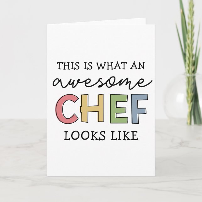 Tarjeta Impresionantes regalos de chef | Mejor Chef De Reg (Anverso)