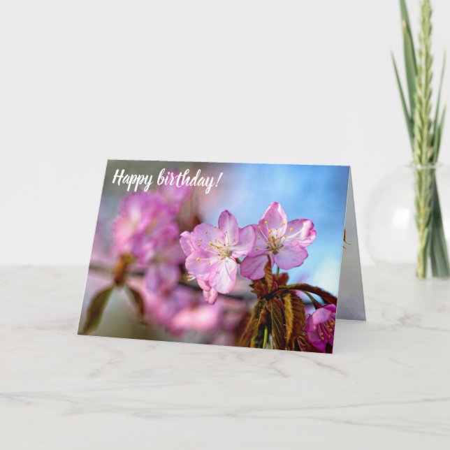 Tarjeta Impresionantes Y Sorprendentes Flores De Sakura En (Anverso)