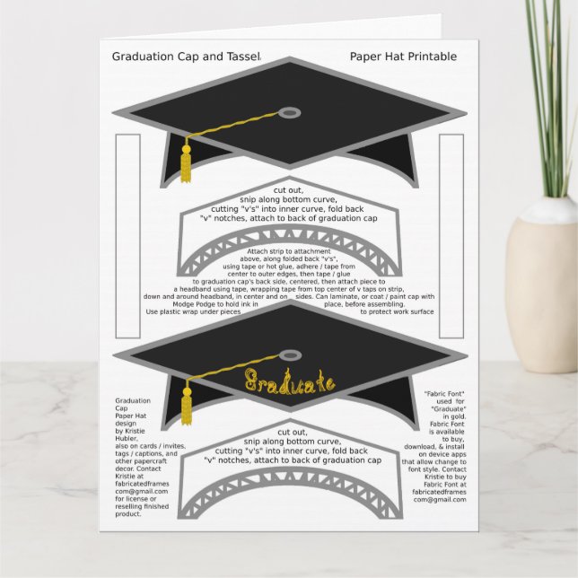 Tarjeta Impresiones de Gorras de papel negro de tapón de g (Anverso)