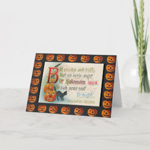 Tarjeta Impresiones de Halloween vintage