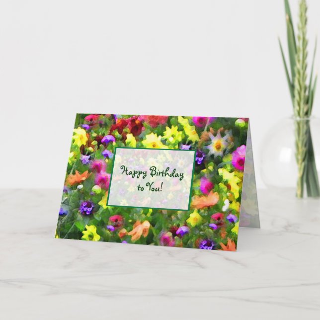 Tarjeta Impresiones Florales Cumpleaños (Anverso)
