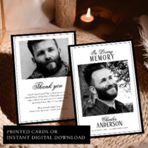 Tarjeta Impreso/Digital Agradecimiento Memorial Querido Re