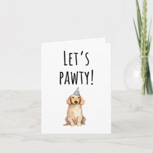 Tarjeta Imprimible Let's Pawty Happy Birthday Card