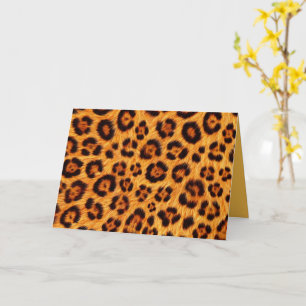 Tarjeta Imprimir Leopardo Salvaje Dorado Naranja Ámbar Asp