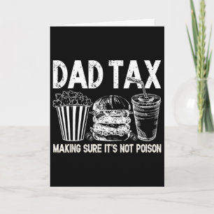 Tarjeta Impuesto de papá asegurándose de que no sea veneno