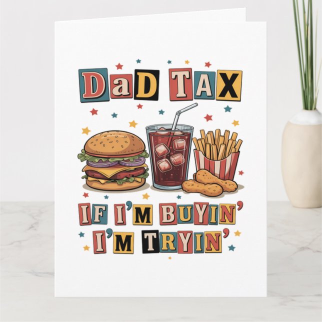 Tarjeta Impuesto de Papá Si Estoy Comprando Estoy Intentan (Anverso)