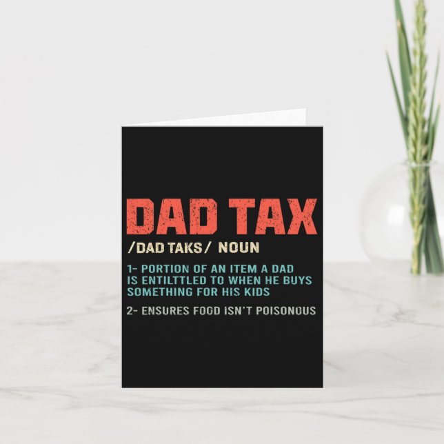 Tarjeta Impuesto divertido del papá (Anverso)