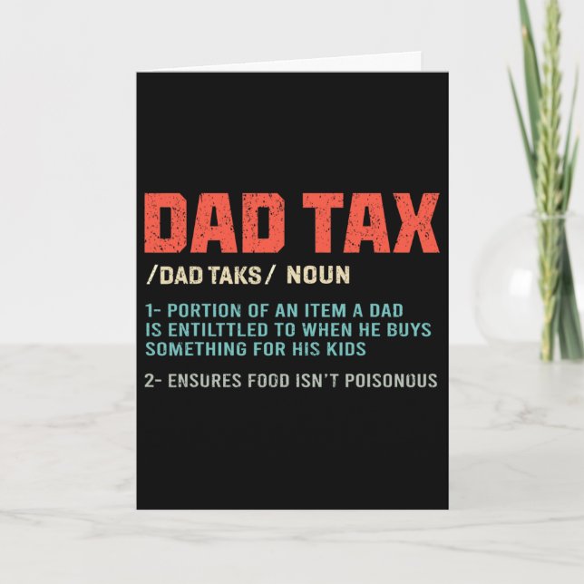 Tarjeta Impuesto divertido para papá (Anverso)