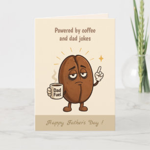 Tarjeta Impulsado por el café Cute Coffee Bean Día del Pad
