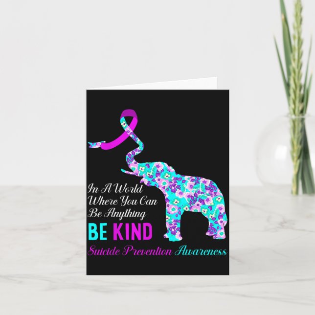 Tarjeta In A World Be Kind Suprt Suicide Prevention Awaren (Anverso)