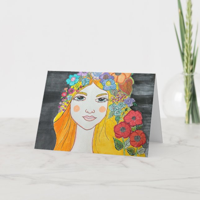 Tarjeta In Bloom, art cards by Lisa Casineau (Anverso)