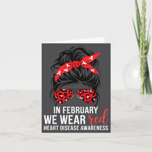 Tarjeta In February We Wear Red Chd Heart Disease Awarenes (Anverso)