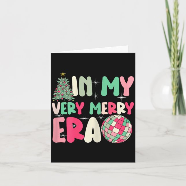 Tarjeta In My Very Merry Era - Cute Groovy Xmas  (Anverso)