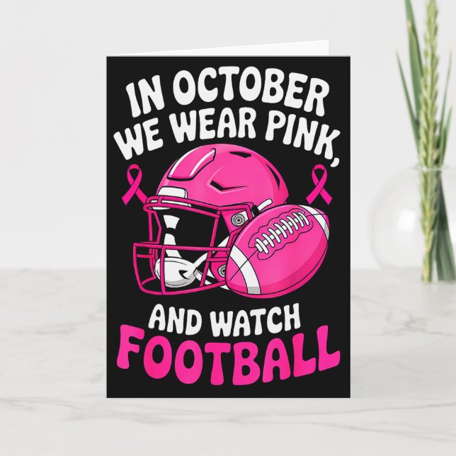 Tarjeta In October We Wear Nk Breast Football Cancer Aware (Anverso)