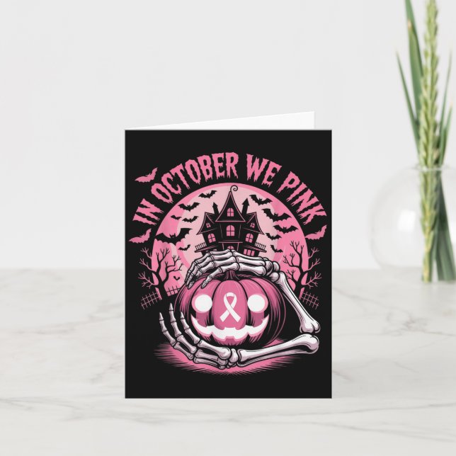 Tarjeta In October We Wear Nk Halloween Pumpkin Skeleton D (Anverso)