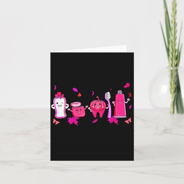 Tarjeta In October We Wear Nk Tooth Dental Breast Cancer A (Anverso)