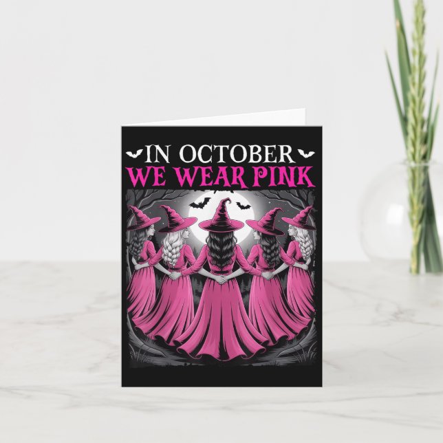 Tarjeta In October We Wear Nk Witch Halloween Breast Cance (Anverso)