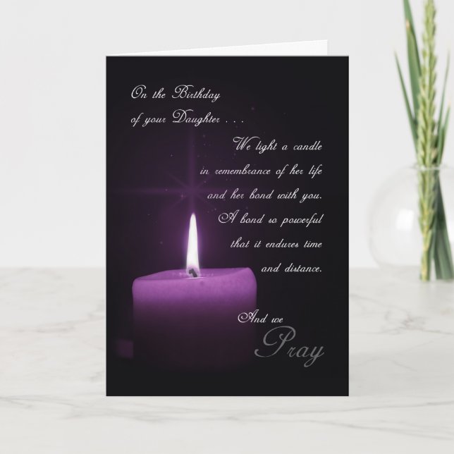 Tarjeta In Remembrance of Daughter's Birthday Candle (Anverso)