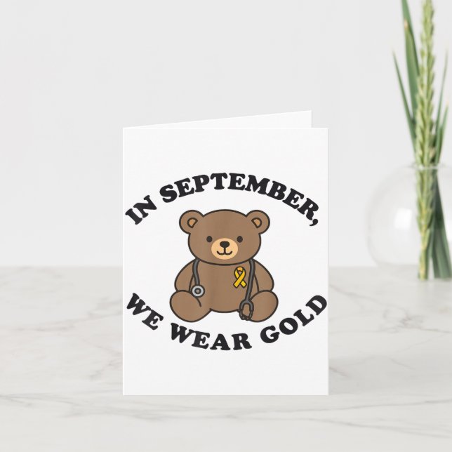 Tarjeta In September We Wear Gold Pediatric Nurse Childhoo (Anverso)