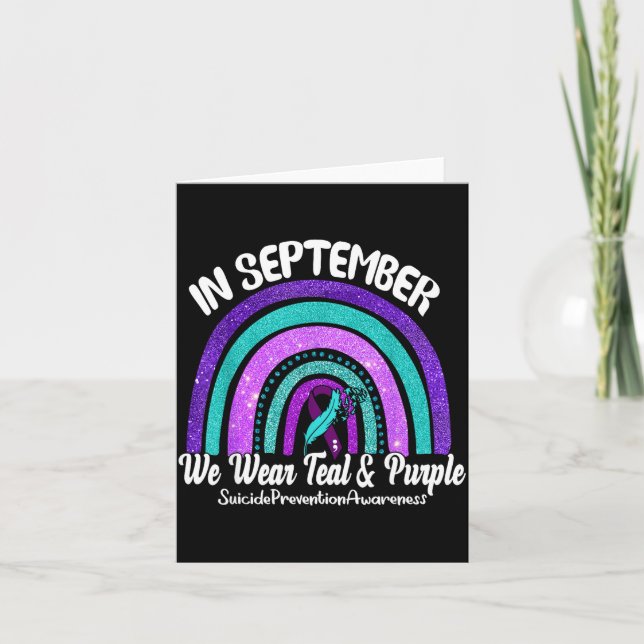 Tarjeta In September We Wear Teal &amp; Purple Rainbow Sui (Anverso)