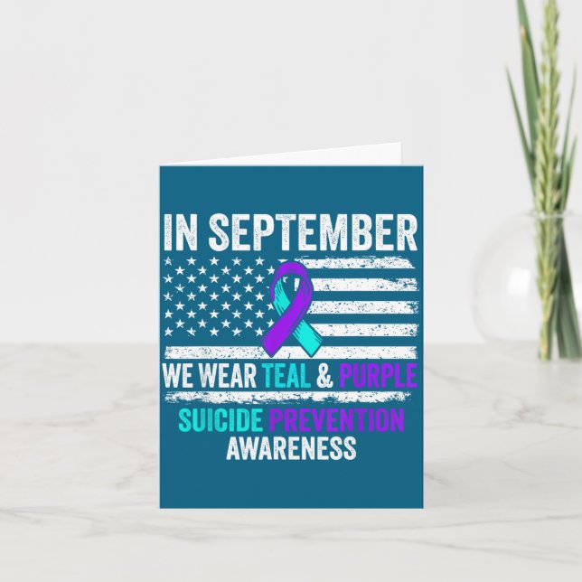 Tarjeta In September Wear Teal Purple Suicide Prevention A (Anverso)