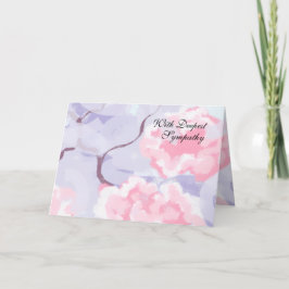 Tarjeta In Sympathy : Pink Roses within a Winters Frost .