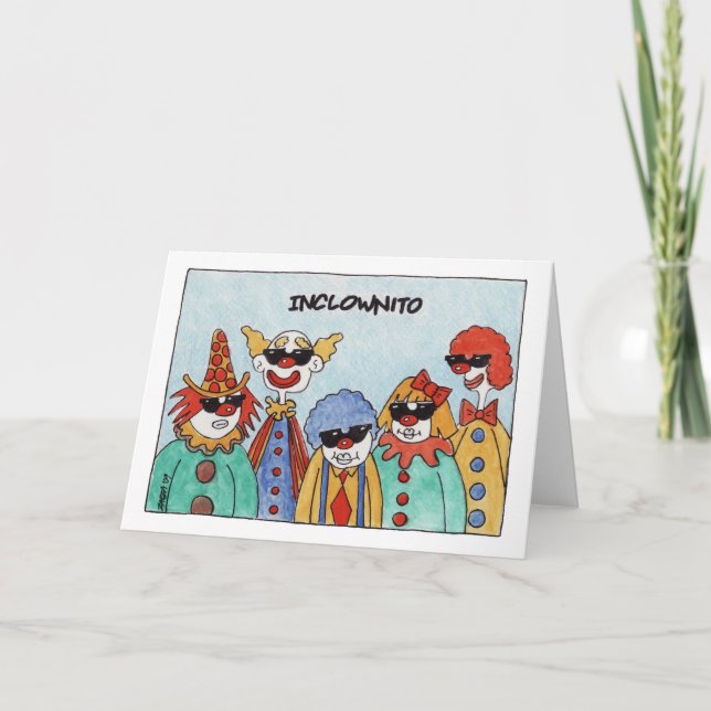 Tarjeta Inclownito (tarjeta de felicitación) (Anverso)