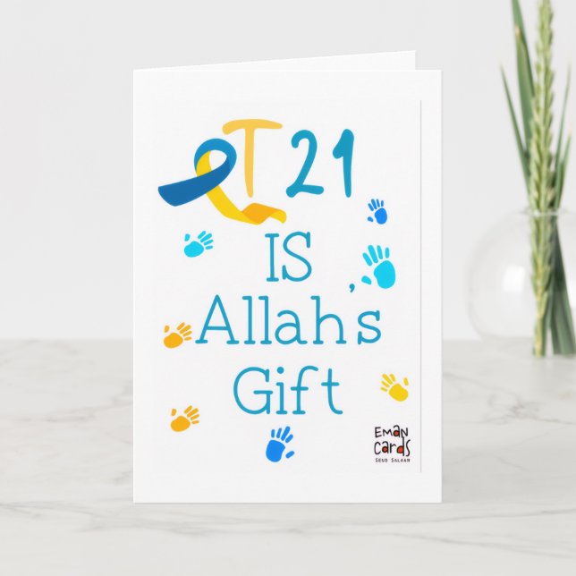 Tarjeta Inclusion for Down Syndrome - Allah's Gift (Anverso)