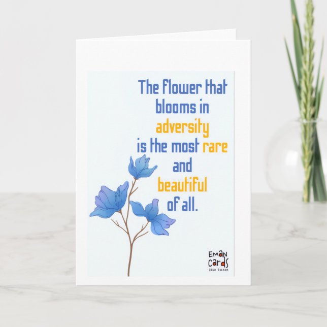 Tarjeta Inclusion for Down Syndrome - Blue Flowers (Anverso)