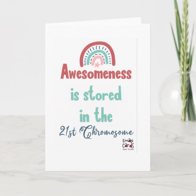 Tarjeta Inclusión para el Síndrome de Down - Awsomeness (Anverso)