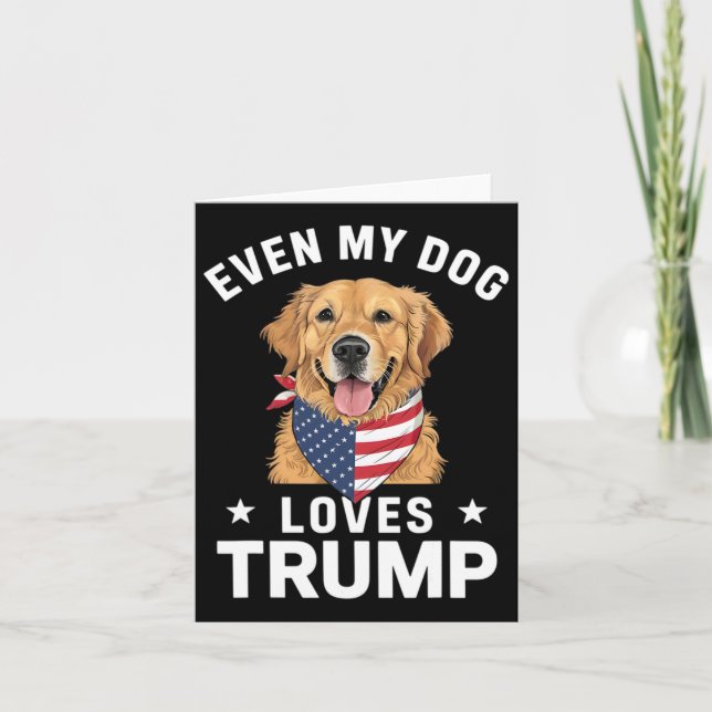 Tarjeta Incluso a mi perro le encanta Trump Bandera Estado (Anverso)