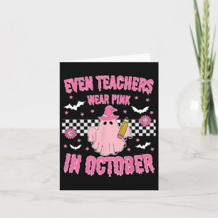 Tarjeta Incluso Los Maestros Usan El Rosa En Octubre En La