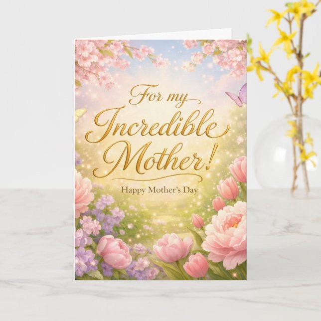Tarjeta Incredible Mother - Spring Garden Mothers Day Card (flor amarilla)