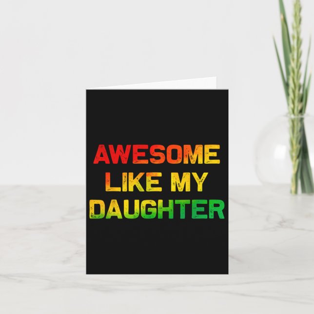 Tarjeta Increíble como mi hija regala a sus padres en juni (Anverso)