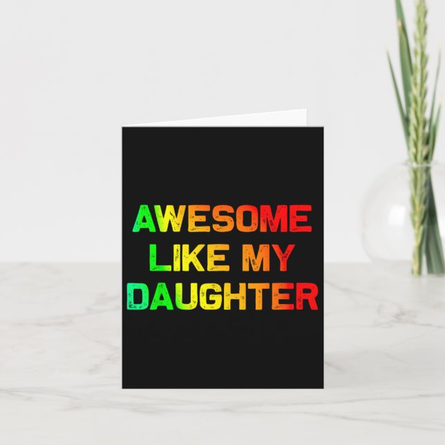 Tarjeta Increíble como mi hija regala a sus padres en juni (Anverso)