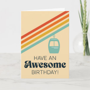 Tarjeta Increíble Cumpleaños Retro Deporte De Invierno