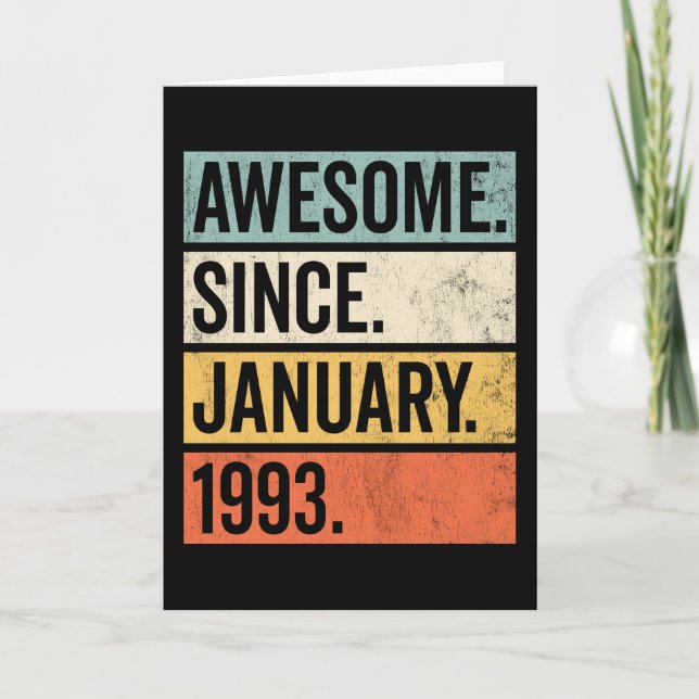 Tarjeta Increíble desde el cumpleaños de enero de 1993 (Anverso)