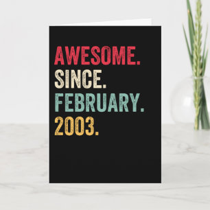 Tarjeta Increíble desde febrero de 2003 cumpleaños