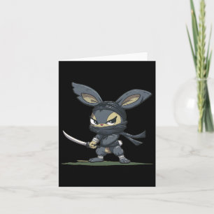 Tarjeta Increíble Gráfico De Bunny Ninja Para Una Aventura