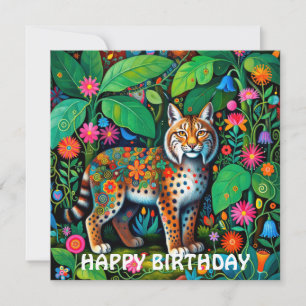 Tarjeta Increíble Hada Lince Gato Montés Animal
