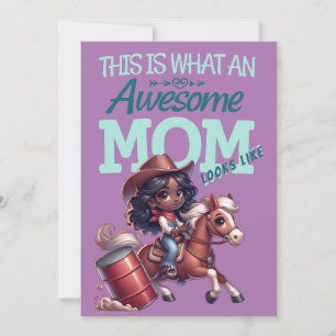 Tarjeta Increíble Mamá Vaquera Día de la Madre Personaliza