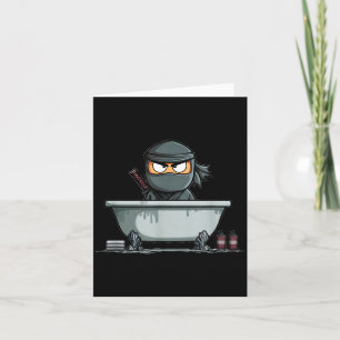 Tarjeta Increíble ninja samurái en gráfico de bañera