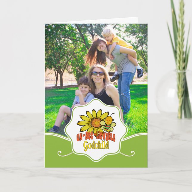 Tarjeta Increíble padrino girasoles y abejas (Anverso)