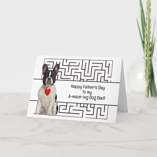 Tarjeta Increíble papá perro Boston Terrier Feliz Día del  (Anverso)