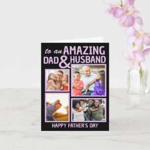 Tarjeta Increíble Papá y Esposo   Foto Personalizada del D